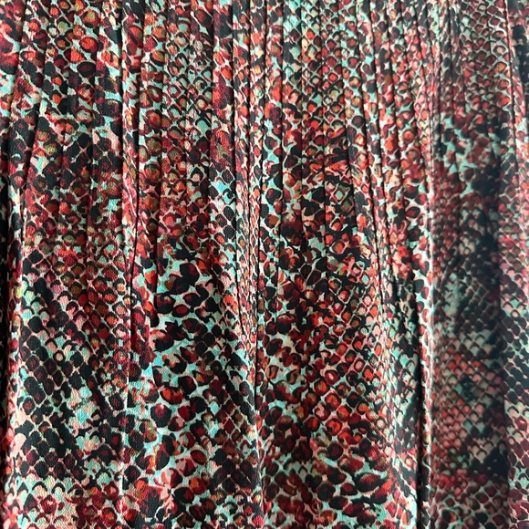 NICHOLAS Devan Gathered Snake-print Crepe Mini Dress In Burgundy - Picture 6 of 11